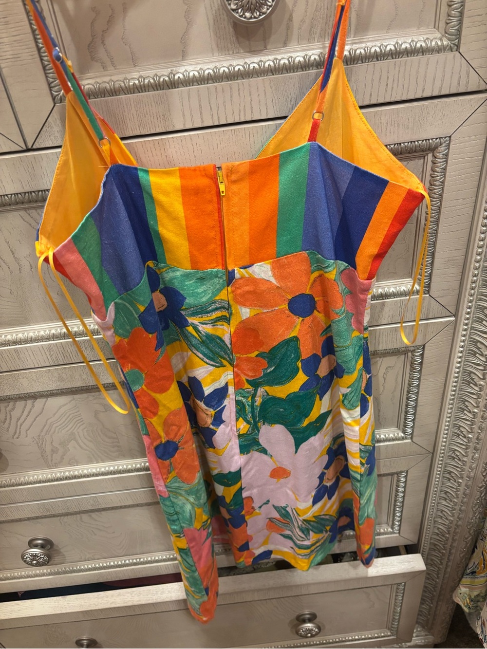 Gianni Bini Multicolor Stripe & Floral Spaghetti Strap Dress - Picture 4 of 4
